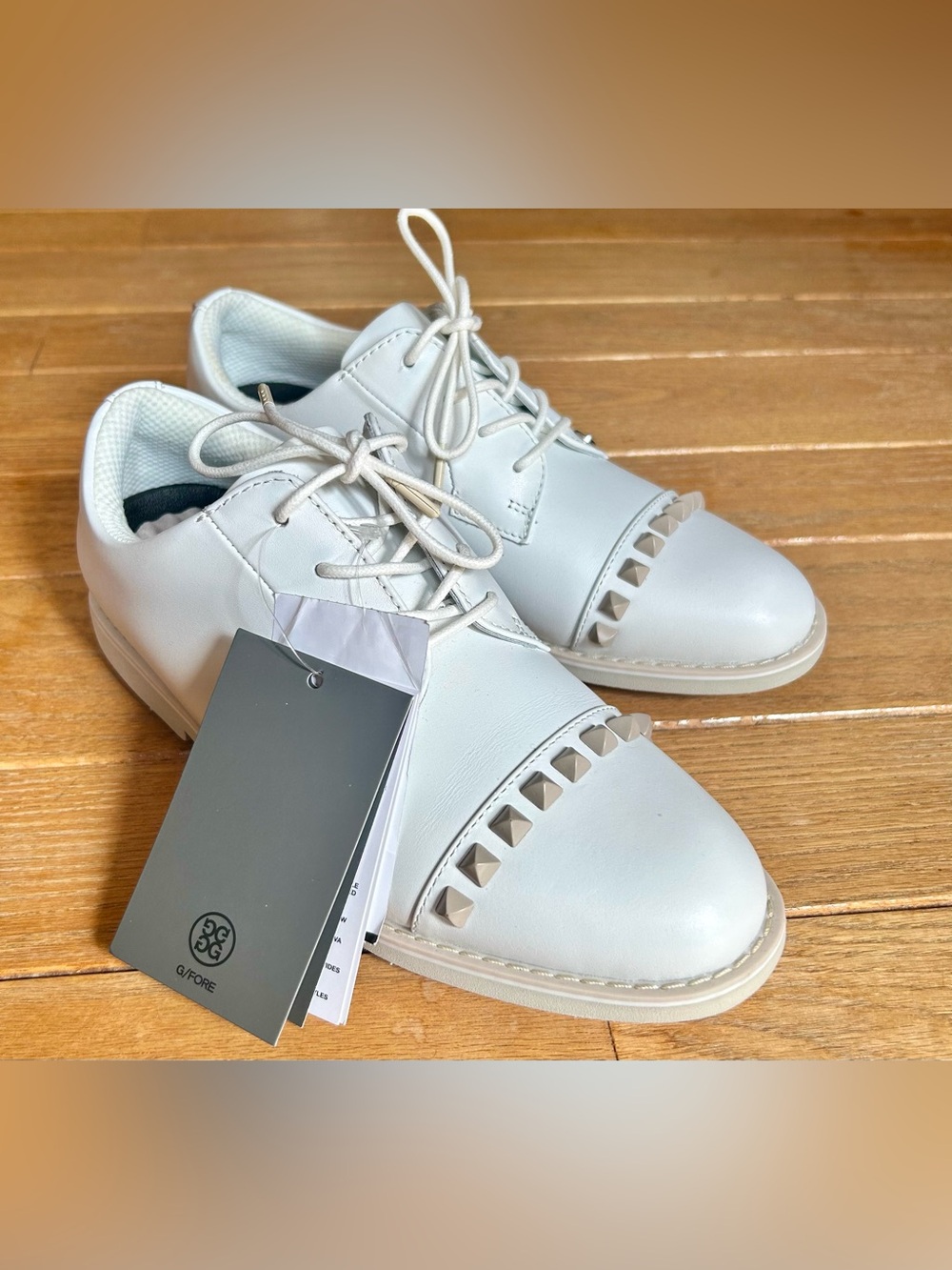 G/Fore Gallivanter Leather Stud Cap Toe Golf Shoes G4LC0EF05 Women US Size 7 NWT